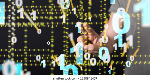 Abstract technology geometric and data
