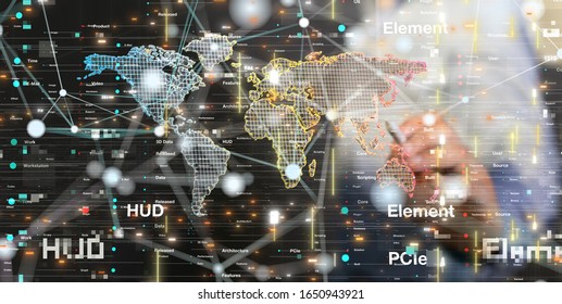 Abstract technology geometric and data