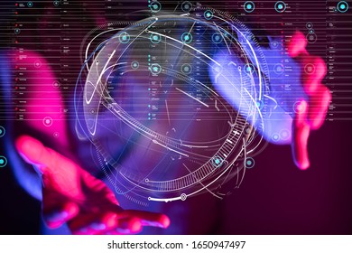 Abstract technology geometric and data