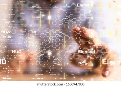 Abstract technology geometric and data