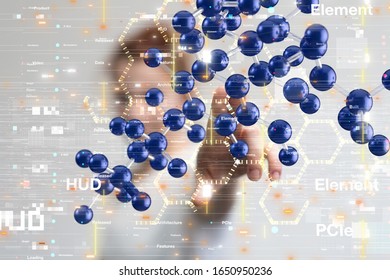 Abstract technology geometric and data