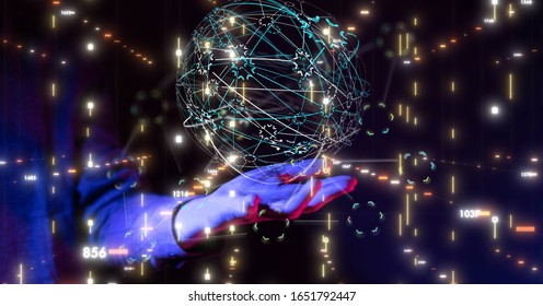 Abstract technology geometric and data