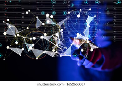 Abstract technology geometric and data