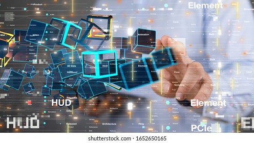 Abstract technology geometric and data