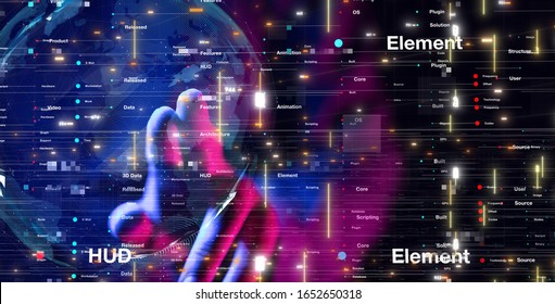 Abstract technology geometric and data