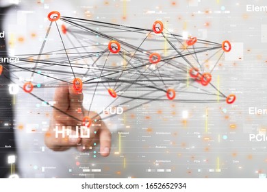Abstract technology geometric and data