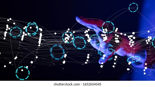 Abstract technology geometric and data