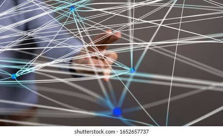 Abstract technology geometric and data