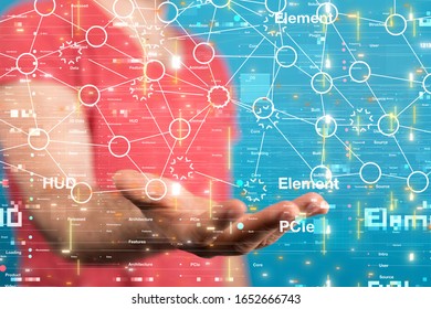 Abstract technology geometric and data