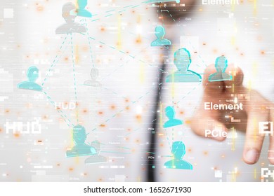 Abstract technology geometric and data