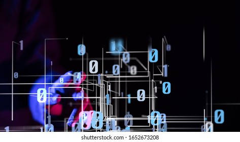 Abstract technology geometric and data