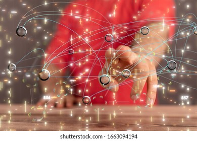 Abstract technology geometric and data