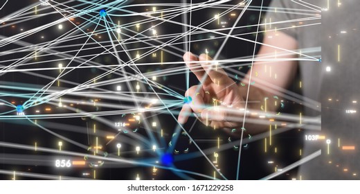Abstract technology geometric and data