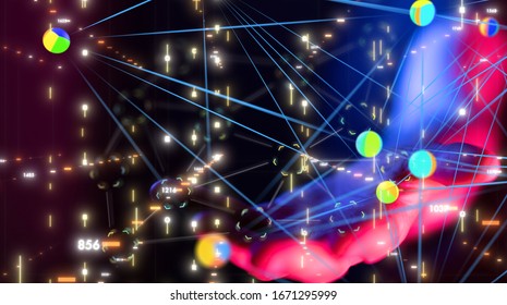 Abstract technology geometric and data