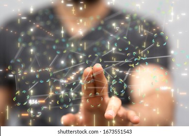 Abstract technology geometric and data