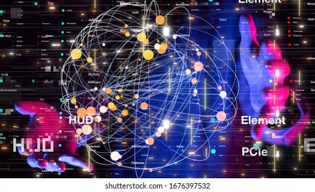 Abstract technology geometric and data
