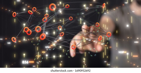 Abstract technology geometric and data