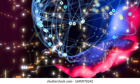 Abstract technology geometric and data