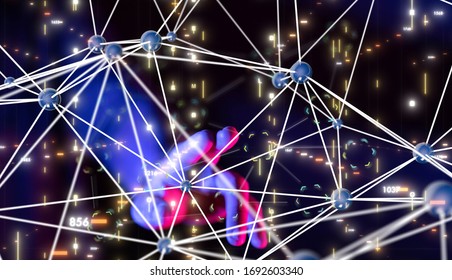 Abstract technology geometric and data