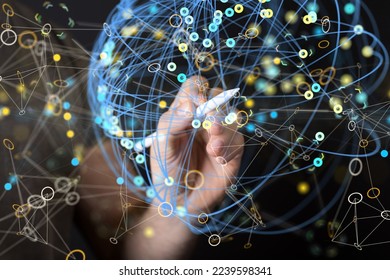 Abstract technology geometric and data
