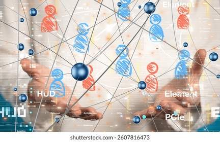 Abstract technology geometric and data
