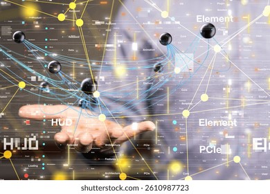 Abstract technology geometric and data