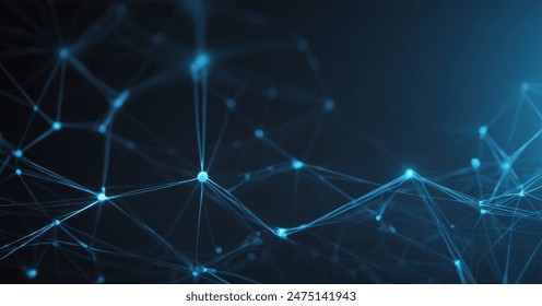 Abstract technology network with glowing nodes and lines. Modern and sophisticated background for banners, posters and social media. - Powered by Shutterstock