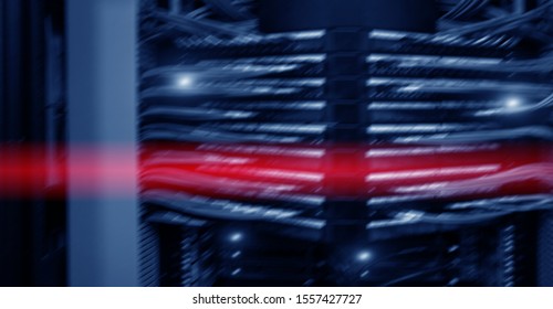 Abstract Technology Server Blurred Background. Internet telecommunication