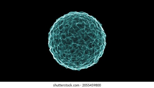 Abstract technology sphere background made of animated lines and dots, particles. HUD, FUI element. geometric background from abstract molecules. - Shutterstock ID 2055459800