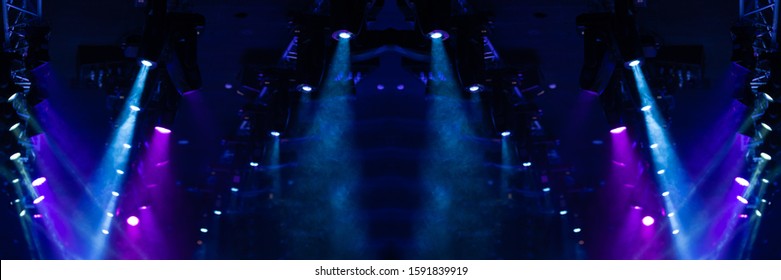 Abstract texture background for design. Stage light and smoke on stage, lighting and spotlights.