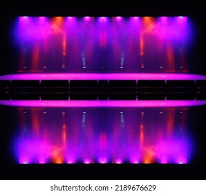 Abstract texture background for design. Stage light and smoke on scene, lighting and spotlights.