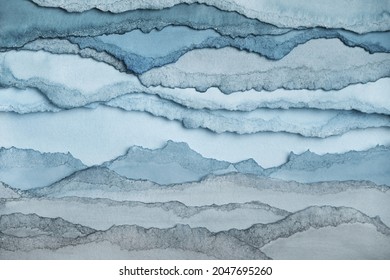 Abstract texture background. Layers of watercolor painted paper. Torn edges. - Shutterstock ID 2047695260