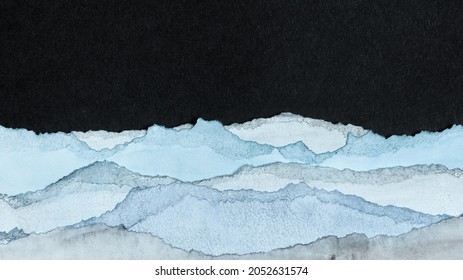 Abstract Texture Background. Layers Of Watercolor Painted Paper. Torn Edges.