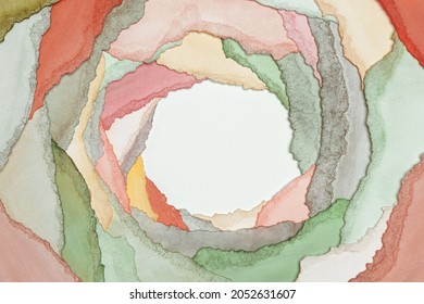 Abstract Texture Background. Layers Of Watercolor Painted Paper. Torn Edges.