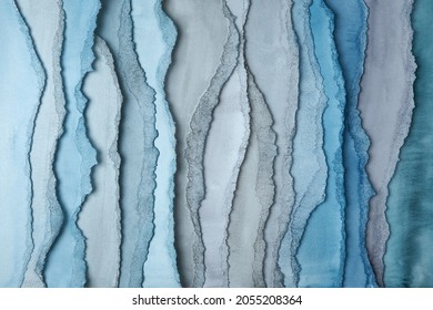 Abstract Texture Background. Layers Of Watercolor Painted Paper. Torn Edges.