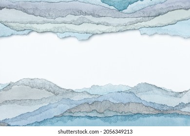 Abstract Texture Background. Layers Of Watercolor Painted Paper. Torn Edges.