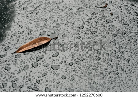 Abstract texture and background of raindrop on the car. Droplets on the steel background