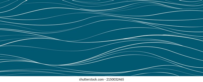 Abstract texture Background template of water, sea, aqua, ocean, river, or mountain. doodle Seamless wavy line curve linear wave free form repeat Pattern stripe Ripple. flat vector illustration design - Shutterstock ID 2150032465