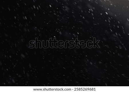 Abstract texture. Falling snow isolated on black background. Layer to overlay and blend snowfall into your photo project.