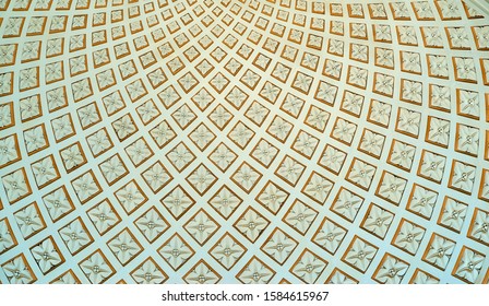 Abstract textured pattern on vaulted or ceiling arch surface