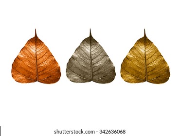 Abstract Of Three Pho Leaves On White Background ( Isolate)