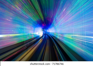 Abstract train moving in tunnel. - Powered by Shutterstock