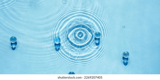 Abstract transparent water background with ripples in the form of an eye - Shutterstock ID 2269207405