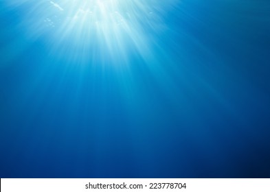 Abstract Underwater Background With Sun Rays