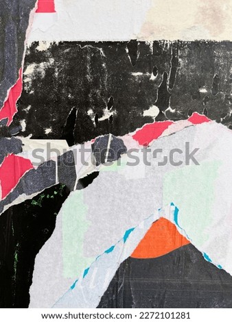 Abstract urban grunge pattern of yanked torn street posters