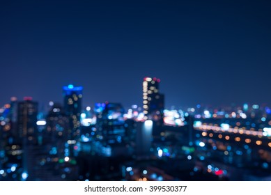 Abstract Urban Night Light Bokeh Defocused Background