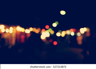 Abstract Urban Night Light Bokeh, Defocused Background