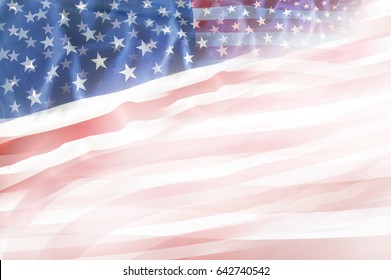 Abstract USA Flag. Copy Space