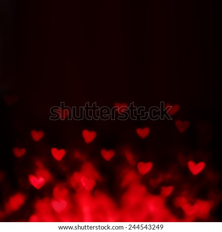 Abstract Valentine's day background with red hearts. Glow Colorful Soft Hearts for Valentines Day Background Design