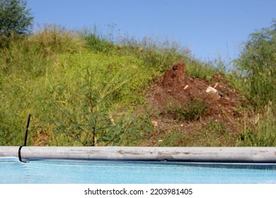 Abstract View Of Commercial Construction Site On Hold